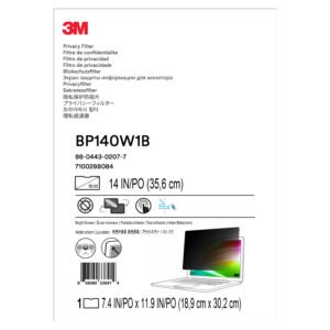 3M™ Bright Screen Privacy Filter for 14in Laptop, 16:10, BP140W1B